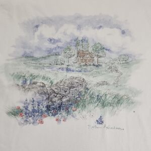 Vintage Northern Reflections White Tank Countryside Size L, See Measurements